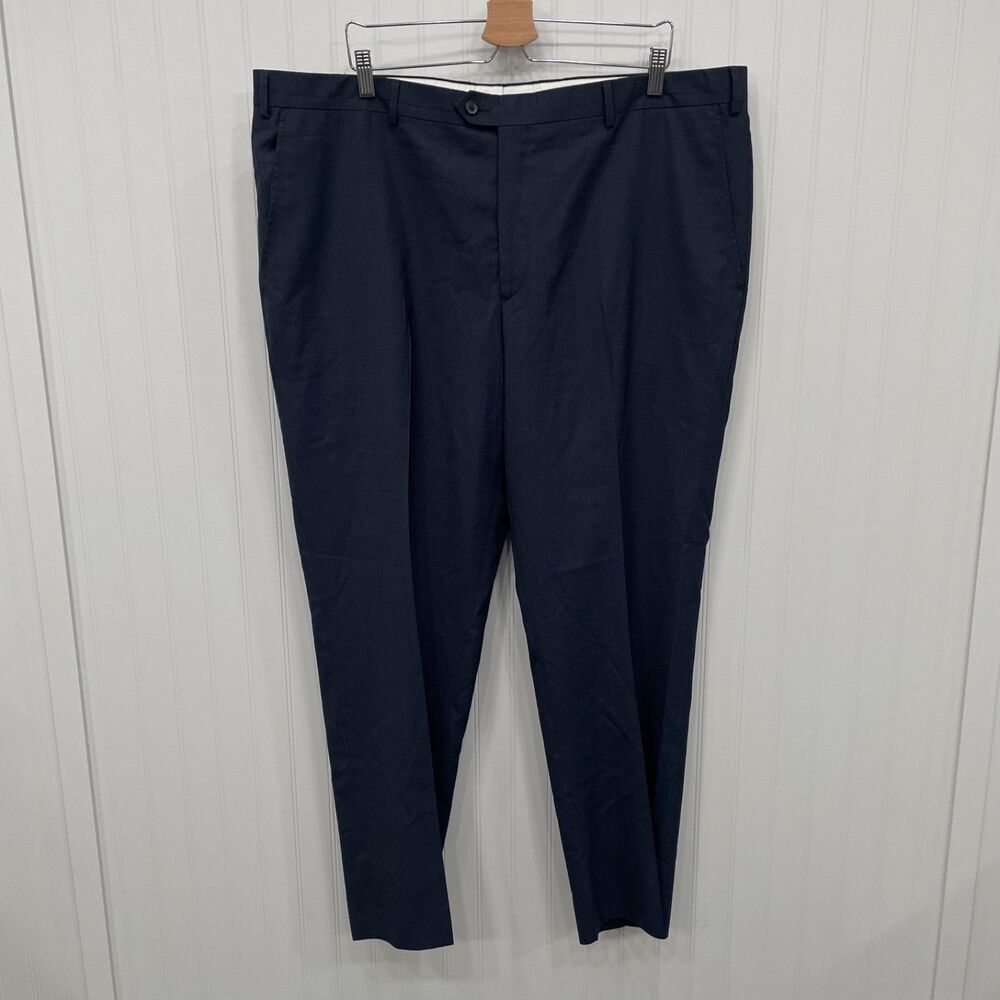 Santorelli Men's W44 x L32 Navy Blue Romeo Virgin Wool Italian Dress Pants